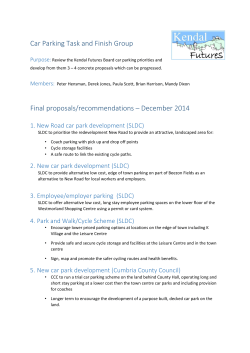 Kendal futures parking proposals - South Lakeland District Council