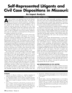 Self-Represented Litigants and Civil Case Dispositions in Missouri: