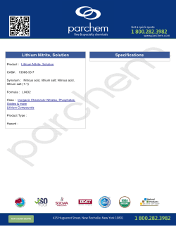 Lithium Nitrite, Solution Specifications