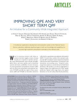 improving qpe and very short term qpf - OpenSky