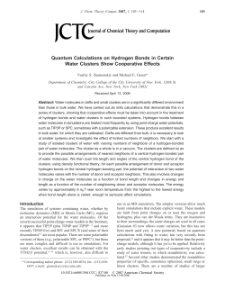 Quantum Calculations on Hydrogen Bonds in Certain Water