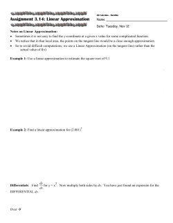 Assignment 3.14: Linear Approximation