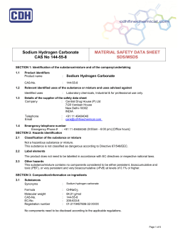 Sodium Hydrogen Carbonate CAS No 144-55