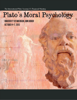 Plato`s Moral Psychology - College of Literature, Science, and the Arts