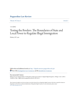 Testing the Borders: The Boundaries of State and Local Power to