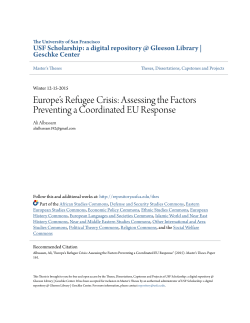 Europe`s Refugee Crisis: Assessing the Factors Preventing a