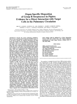 Organ-Specific Disposition of Group B Streptococci in Piglets