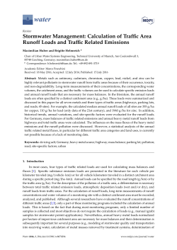 Stormwater Management: Calculation of Traffic Area Runoff Loads