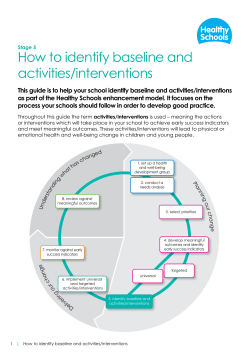 How to identify baseline and activities/interventions