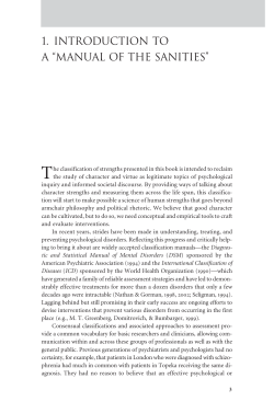 Character strengths and virtues: a handbook and