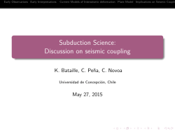 Subduction Science: Discussion on seismic coupling