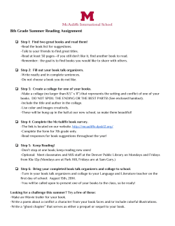 8th Grade Summer Reading Assignment