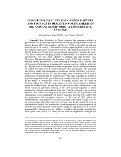 long-term liability for carbon capture and storage in depleted north