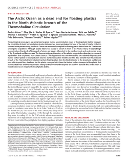 The Arctic Ocean as a dead end for floating plastics in the North