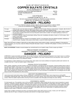 COPPER SULFATE CRYSTALS DANGER