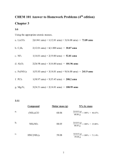 CHEM 101 Answer to Homework Problems (4th edition