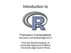 Introduction to - mbg - Universit&agrave; degli studi di Pavia