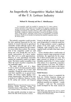 An Imperfectly Competitive Market Model of the US