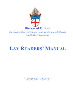 lay readers` manual - Anglican Diocese of Ottawa
