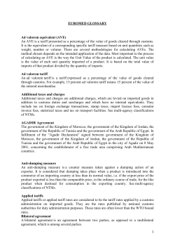 Glossary - EuroMed Trade Helpdesk