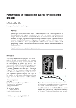 Performance of football shin guards for direct stud impacts
