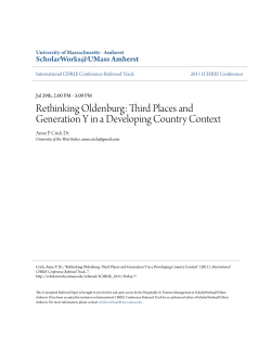 Third Places and Generation Y in a Developing Country Context