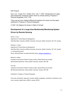 Development of a Large Area Biodiversity Monitoring
