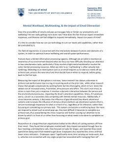 Mental Workload - UBC Human Resources