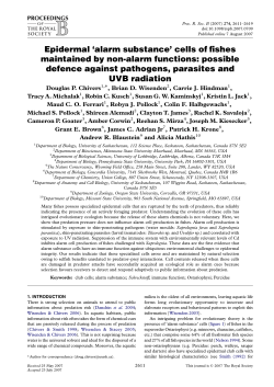 Epidermal `alarm substance` cells of fishes