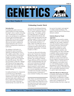Estimating Genetic Merit - National Swine Improvement Federation