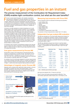 Fuel and gas properties in an instant