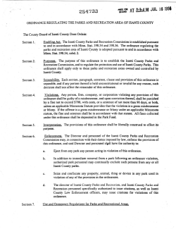 Parks and Recreation Ordinance