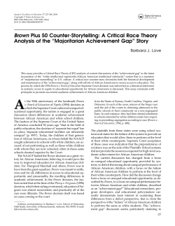 Brown Plus 50 Counter-Storytelling