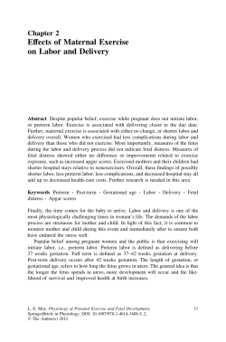 Effects of Maternal Exercise on Labor and Delivery