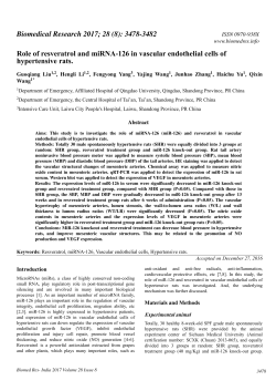 Role of resveratrol and miRNA-126 in vascular endothelial cells of