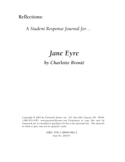 Jane Eyre - Response Journal Sample PDF