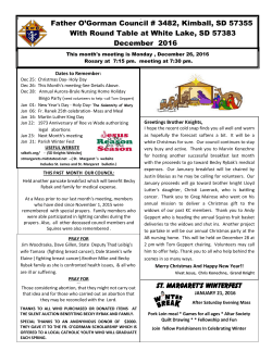 December Bulletin - St. Margarets (Kimball, SD)