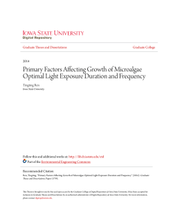 Primary Factors Affecting Growth of Microalgae Optimal Light