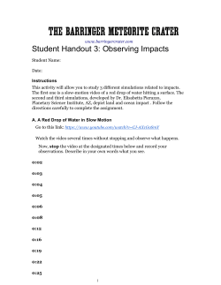 Student Handout - Barringer Crater