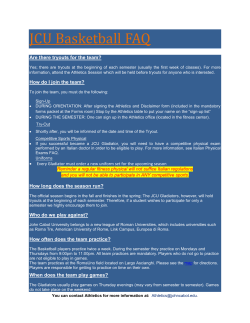 JCU Basketball FAQ - John Cabot University