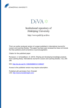 Institutional repository of Jönköping University
