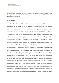 Russia and China: Reasons for Vetoing UN Resolutions for an