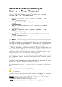 Declarative Rules for Annotated Expert Knowledge in