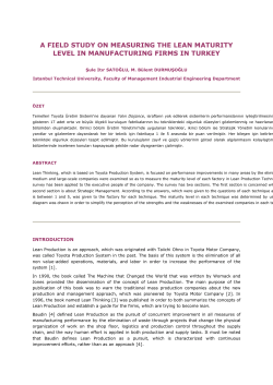 a field study on measuring the lean maturity level in