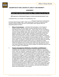 Assumption of Risk, Waiver of Liability and Indemnity Agreement