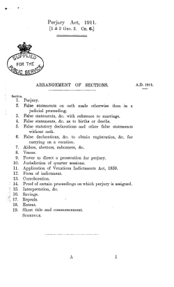Perjury Act, 1911.