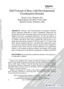 Self-Concept of Boys with Developmental Coordination Disorder