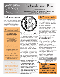 The Couch Potato Press - Greyhound Pets of America Wisconsin