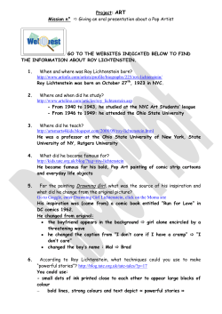 Project: ART Mission n&deg; Giving an oral presentation about a Pop