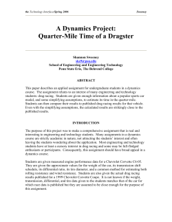 A Dynamics Project: Quarter